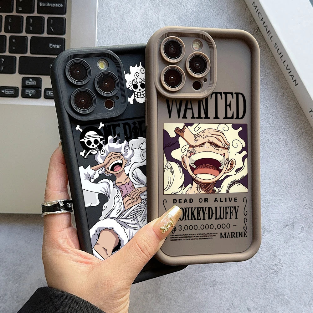 Luffys Nika Wanted Phone Case for Apple iPhone 18 17 Air 16 16e 15 14 Plus 13 12 11 Pro Max X Xs XR Soft TPU Cover