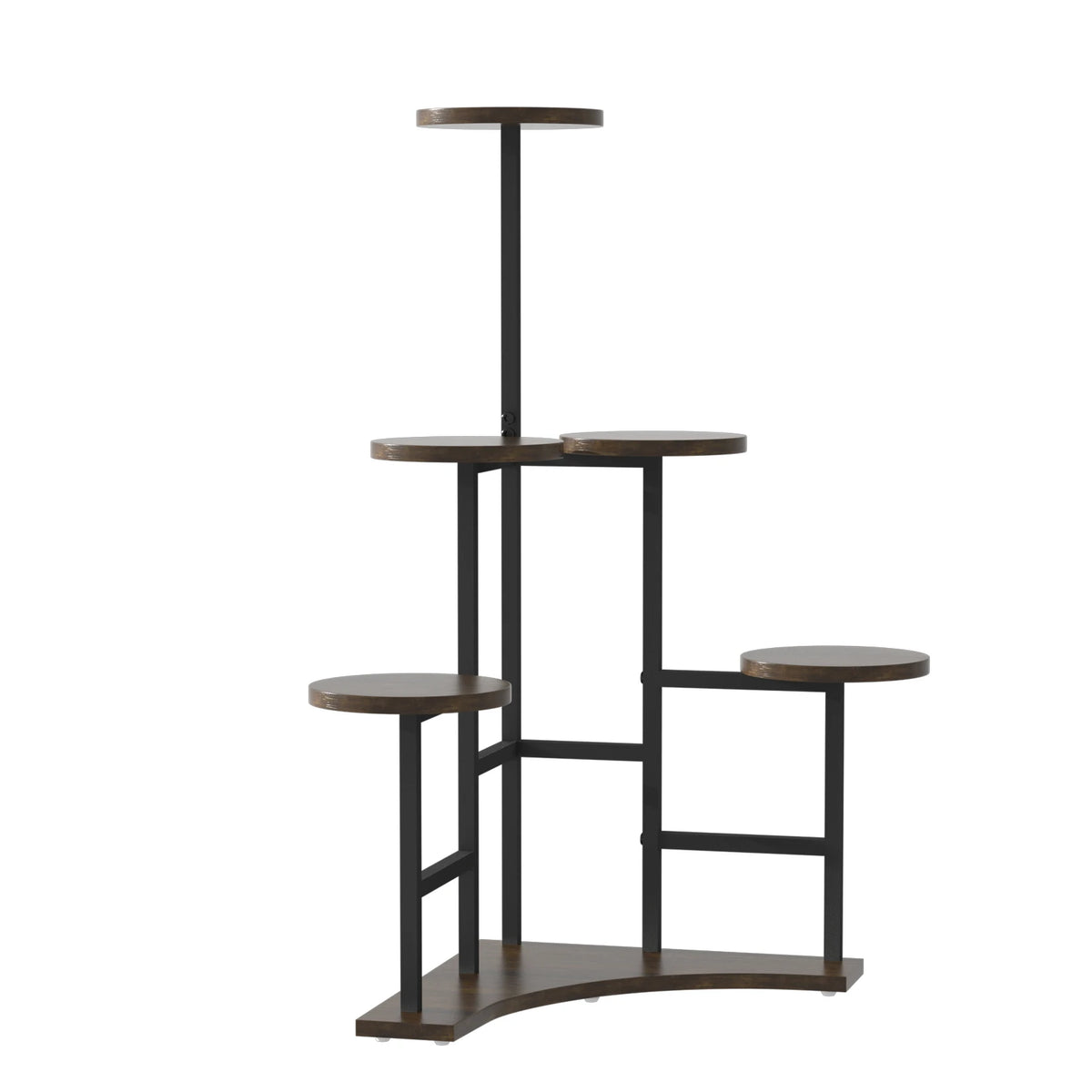 5-Tier Wooden Plant Stand, Tall Corner Flower Display Rack with Shelves
