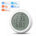 HIMOJO Wireless Temperature Humidity Sensor Indoor Work with Tuya Smart Life App ZigBee Alexa Google Home for Baby Room Cellar