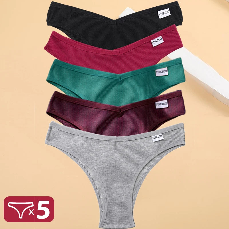 5PCS/Set Cotton Lingerie Panties Sexy Underwear Women Briefs Tangas Female Underpants Pantys Thong Panties Bikini Solid 13 Color