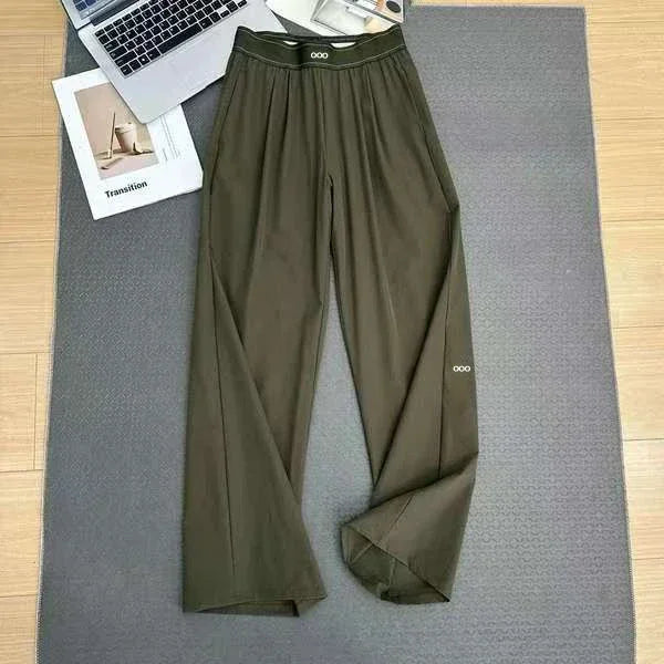 2026 Loose Casual Pants Women's Summer High Waist and Thin Yoga Pants Breathable Drape Straight Mouth Wide Leg Sweatpants