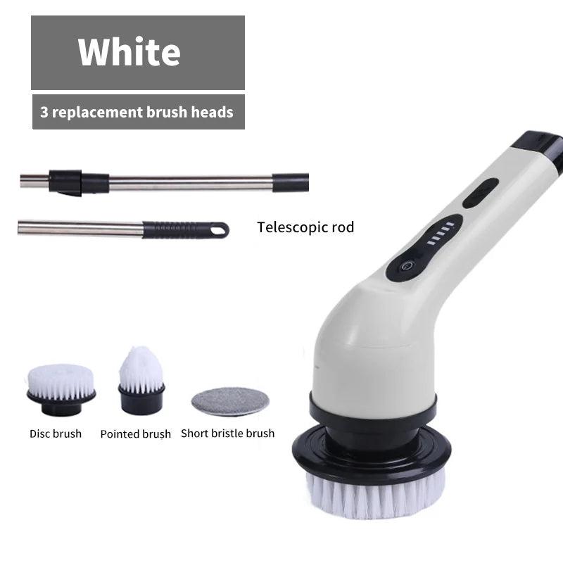 9-in-1 Multifunctional Wireless Electric Cleaning Brush for Household Kitchen and Bathroom, USB Handheld Rotating Cleaning Tool
