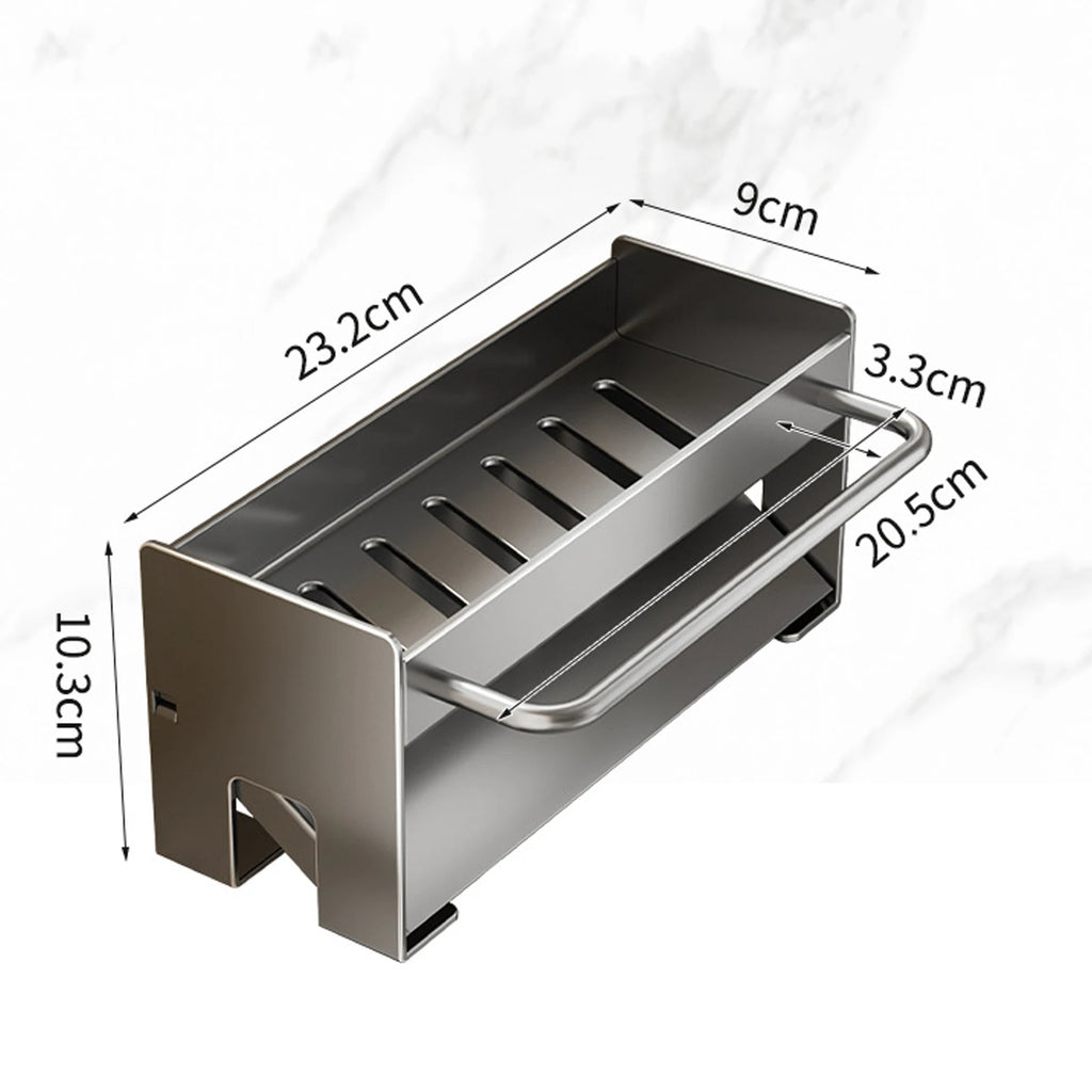 Porte-éponge de cuisine en acier au carbone, égouttoir d’évier pour savon, porte-serviette et étagère de rangement pour accessoires de salle de bain