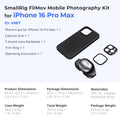 SmallRig FilMov Lightweight Photography Case Kit for iPhone 16 Pro with CapGrip for iPhone 16 Pro Max Phone Lens Compatible