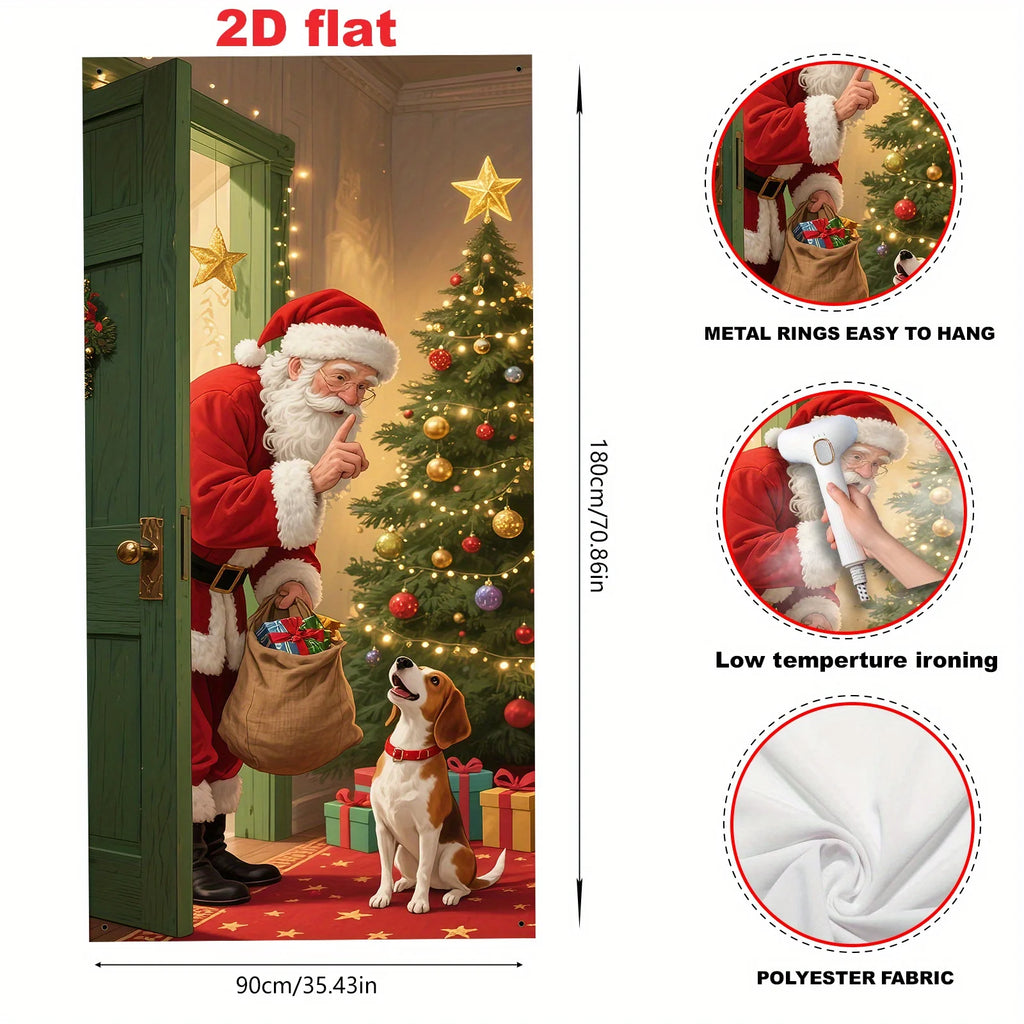 Christmas-themed decorative banners for the entrance area, featuring festive decorations for both indoor and outdoor use.