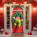 Funny Santa Christmas Door Banner, Humorous Porch Curtain Backdrop, Festive Party Hanging Decor for Garden, Bathroom, Home Xmas