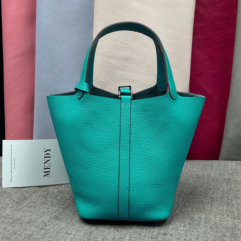 Women's Bag Bucket Bags Female Tote Bag High Quality Hand Bag Ladies Designer Luxury Genuine Togo Leather Shoulder Bag Organizer