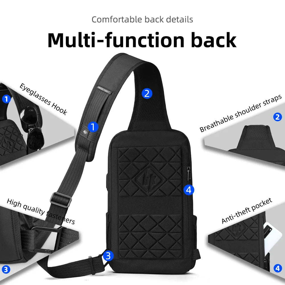 Oxford Crossbody Bag with Detachable Strap