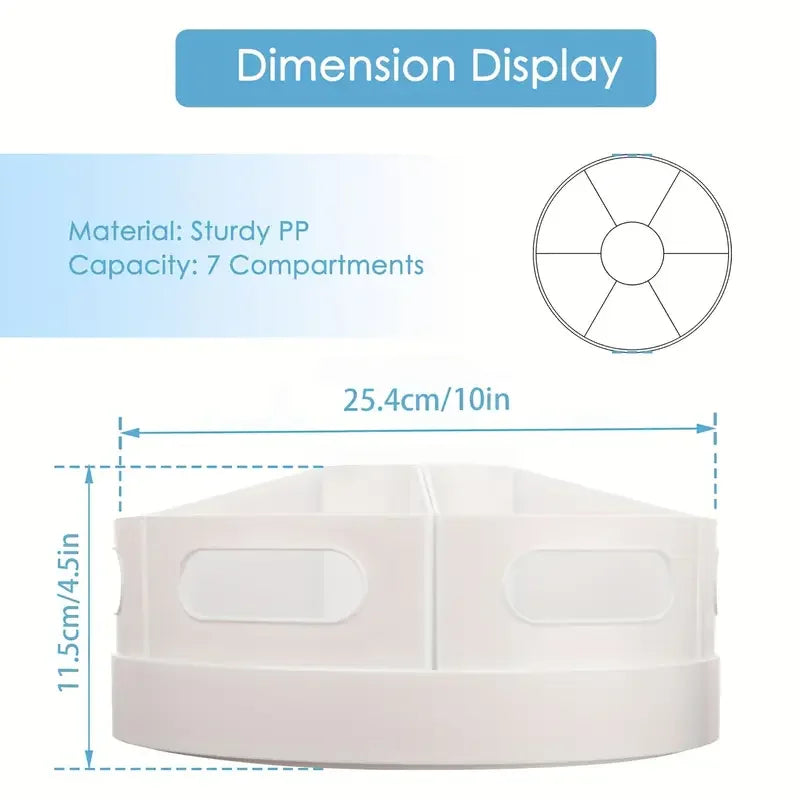 Rotating Desk Organizer with 7 Removable Bins
