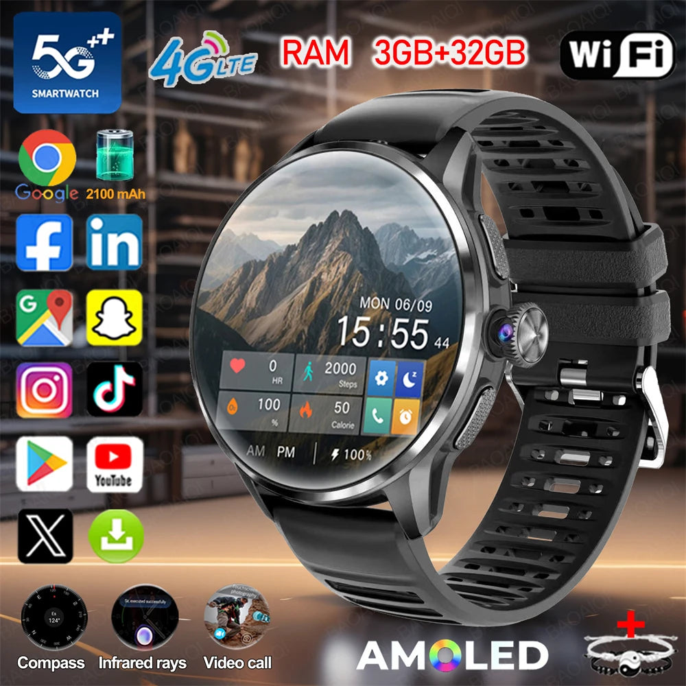 BAOAIQI 4G AMOLED smartwatch with SIM and GPS