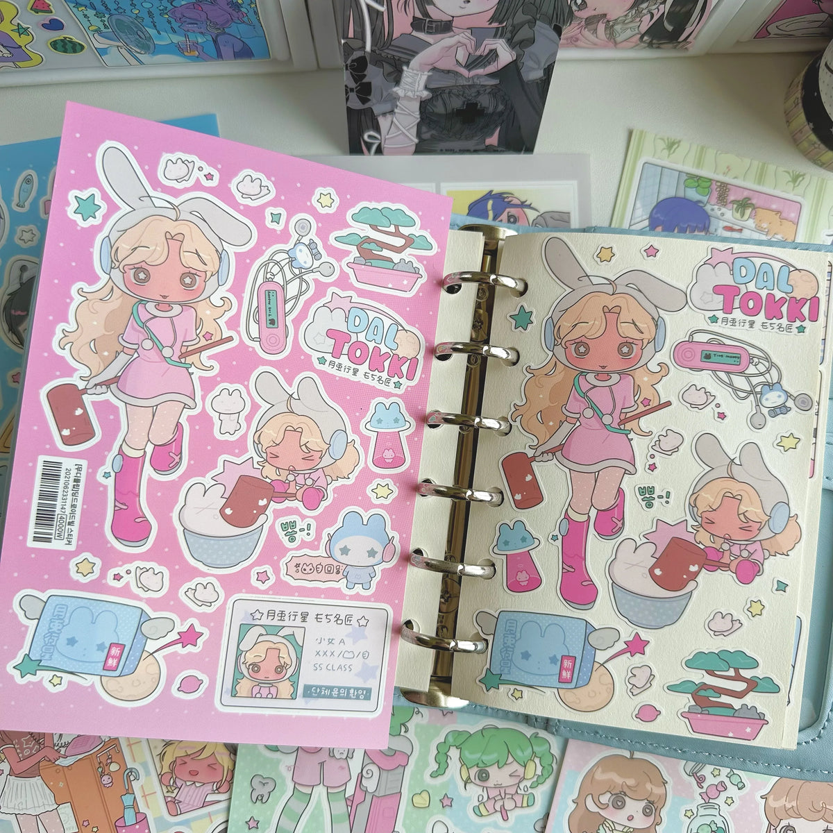 Autocollants coréens mignons, doux et cool, autocollants japonais de filles de Shibuya, autocollants de personnages kawaii, carnet, journal intime, scrapbooking, autocollants DIY