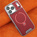 Luxury Leather Phone Case For Apple iPhone 12 13 14 15 16 17 18 Pro Max Plus Wireless Charging Magnetic Ring Kickstand Cover