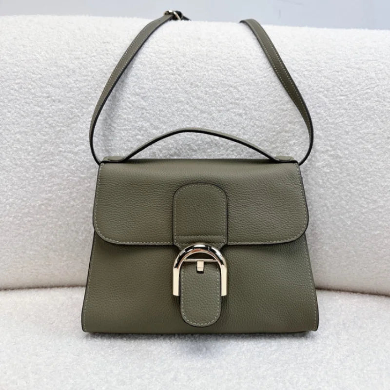 2026 New Clasp closure Saddle Bags Women Luxury Brand Designer Shoulder Bag Autumn Winter Fashion Elegant Commute Handbags
