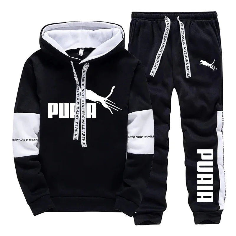 Herbst-/Winter-Trainingsanzug für Herren, Freizeit- und Sportbekleidung, Set aus Kapuzenpullover und Hose, Neuheit 2026, Kapuzenpullover und Jogginghose
