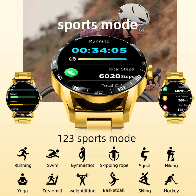 LIGE 2026 New Smartwatch Men 1.38" HD Bluetooth Call Heart Rate Monitor Waterproof Sport Smart Watch Women For Android iOS Phone
