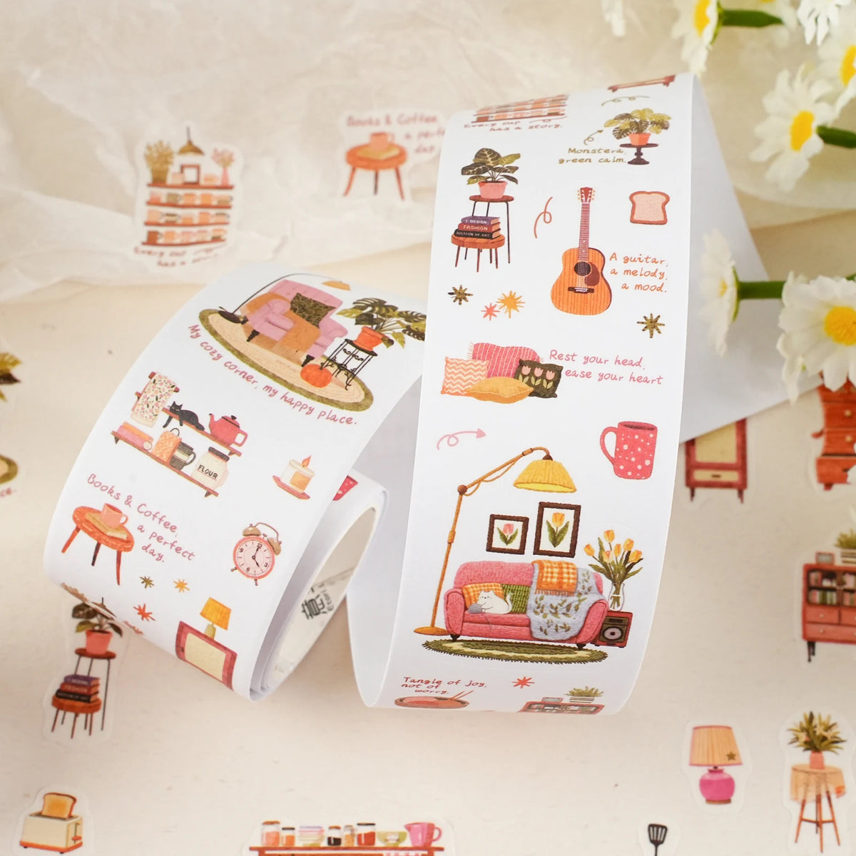 200cm/roll INS Coffee Bread Cafe Themed Masking Tape Decorative Label Stickers for Journal Scrapbooking Diary Album Stationery