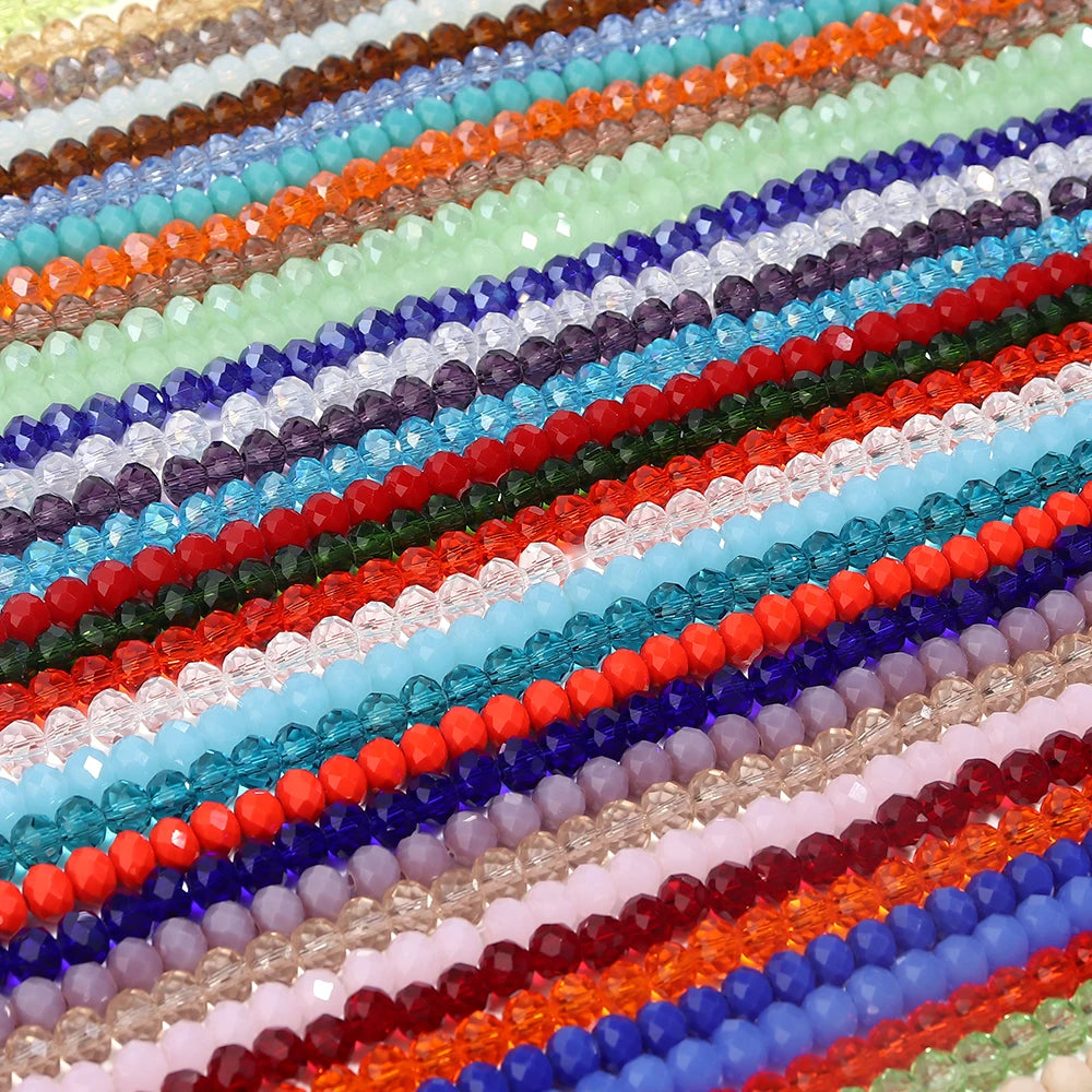 3/4/6/8/10mm farbige facettierte Kristallglasperlen lose Abstandshalterperlen für den Schmuckanfertigung DIY Armband Halskette Zubehör
