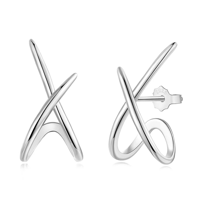 X-motif stud earrings