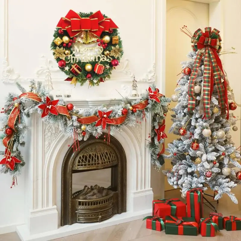 Weihnachtsdekoration, handgefertigter Weihnachtskranz zum Aufhängen an Tür oder Fenster, exquisite hochwertige Wohnaccessoires