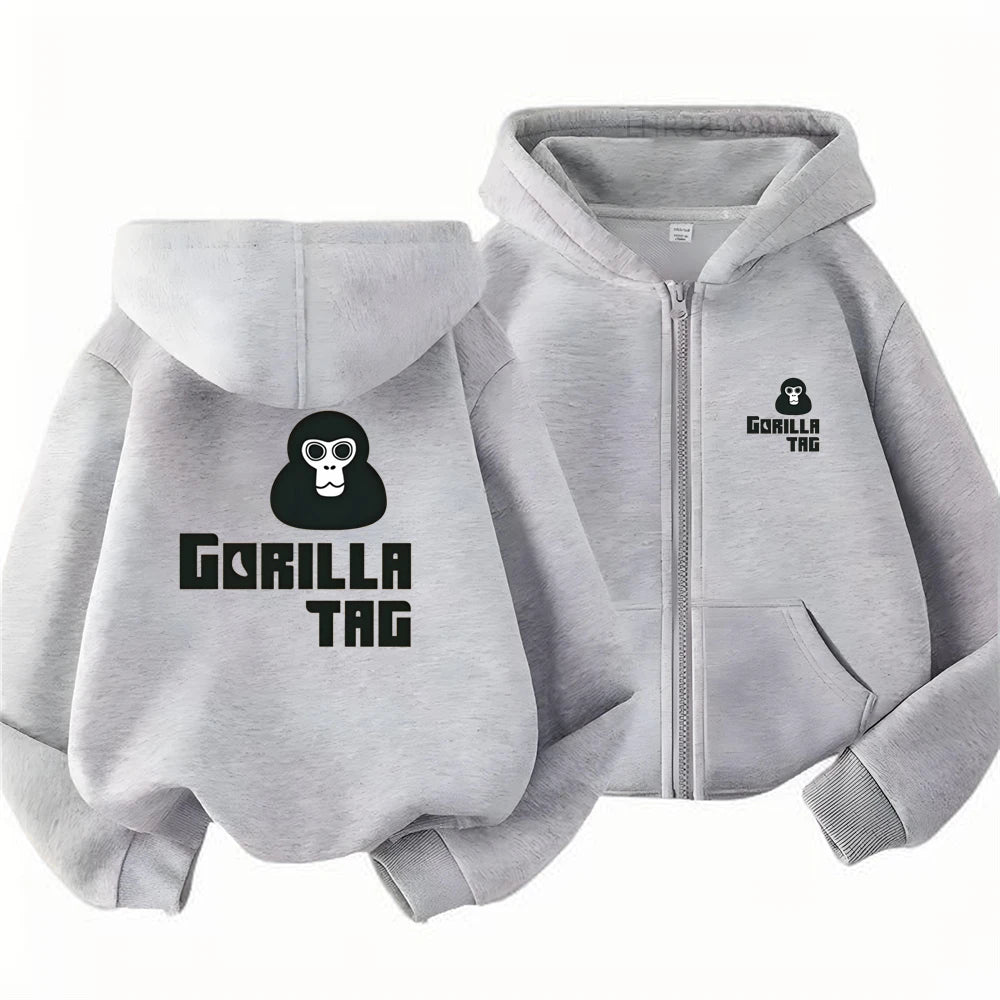 Children’s Zip-Up Gorilla-Print Hoodie