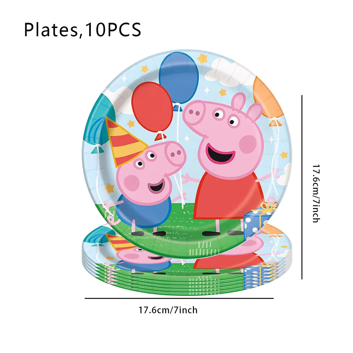 Juego de artículos de fiesta de Peppa Pig: decoración de cumpleaños, vajilla desechable, mantel, platos, vasos, servilletas y bolsas de regalo (96/60/21 piezas)