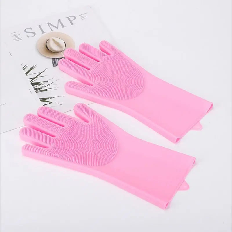 Gants de toilettage pour chiens et chats, gants de lavage en silicone avec brosse pour shampooing, gants de nettoyage pour vaisselle et épilation, multifonctionnels