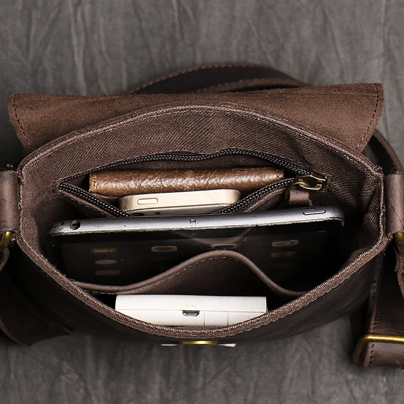 LEATHFOCUS Genuine Leather Crossbody Phone Bag