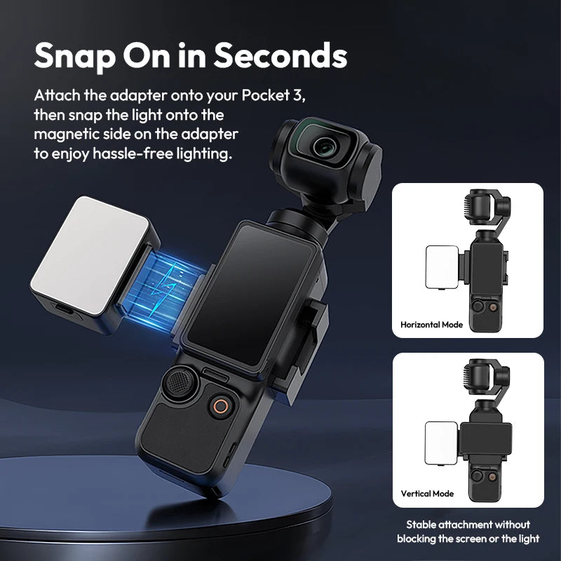 Ulanzi LM001 Pocket 3 Mini Light 3-stufiges Softlicht für DJI OSMO Pocket 3 für Fotografie Livestreaming Vlog LED-Videoleuchte