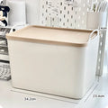 Caja organizadora multifuncional para el hogar con asas, ideal para guardar mantas y otros artículos en el suelo del armario