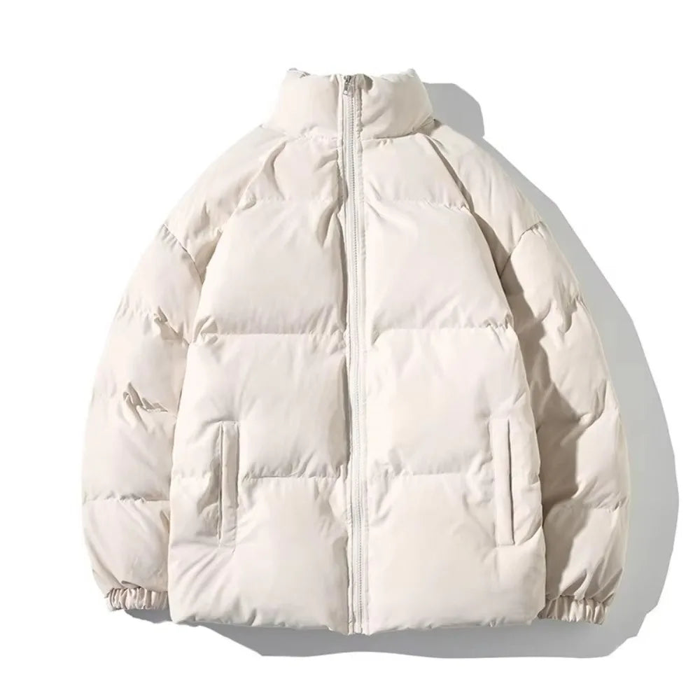 Winter Jacket Men Parkas Thicken Warm Coat Mens Stand Collar Jackets Solid Color Parka Coat Women Fashion New Streetwear