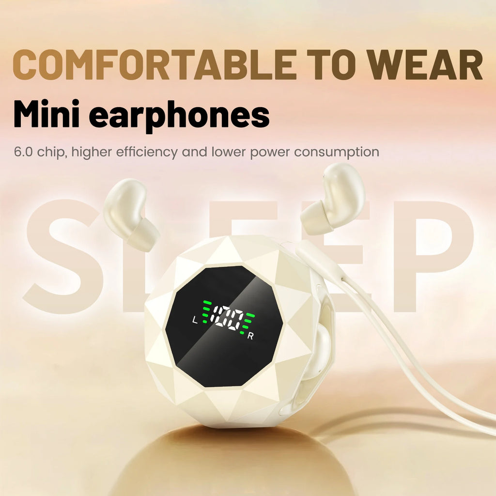 Mini Wireless Sleep Earbuds for Side Sleepers, Bluetooth 6.0 In-Ear Headphones with Noise Reduction, Ultra Small Hidden Earphones, Comfortable Fit for Long Wear & Deep Sleep & Birthday and Holiday Gifts