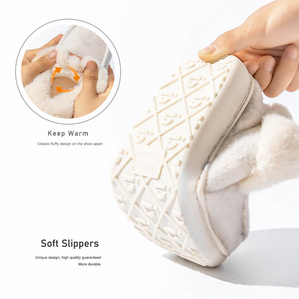Zapatillas de plataforma para mujer con cuña, espuma viscoelástica, suela de TPR antideslizante, cálidas, mullidas, de invierno, duraderas, para dormitorio, cómodas y acogedoras