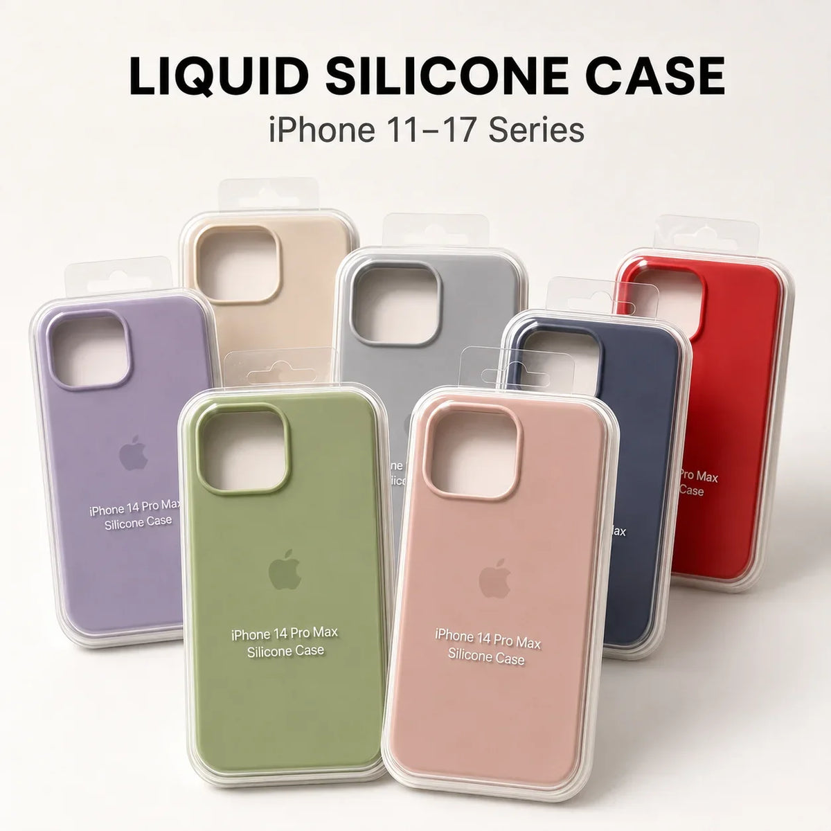 Liquid Silicone Phone Case For Apple iPhone 17 16 15 14 13 18 Pro Max Shockproof Anti-Fingerprint Protective Slim Fit Back Cover