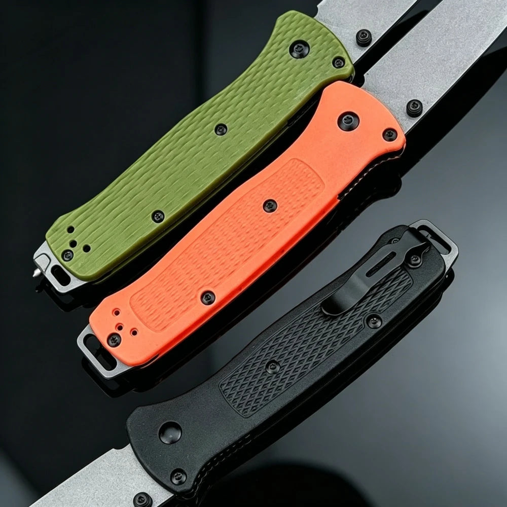 Cuchillo plegable ligero de exterior BM 537 EDC, de gran dureza, para acampada, pesca, aventuras en la naturaleza y escalada. Herramienta portátil para senderismo y trekking, con mango de fibra de nailon. Regalo ideal.
