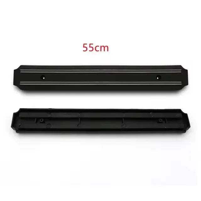 Powerful Magnetic Knife Holder, Multifunctional Wall-Mounted Knife Rack, Black, Practical Kitchen Organizer, No Drilling Required