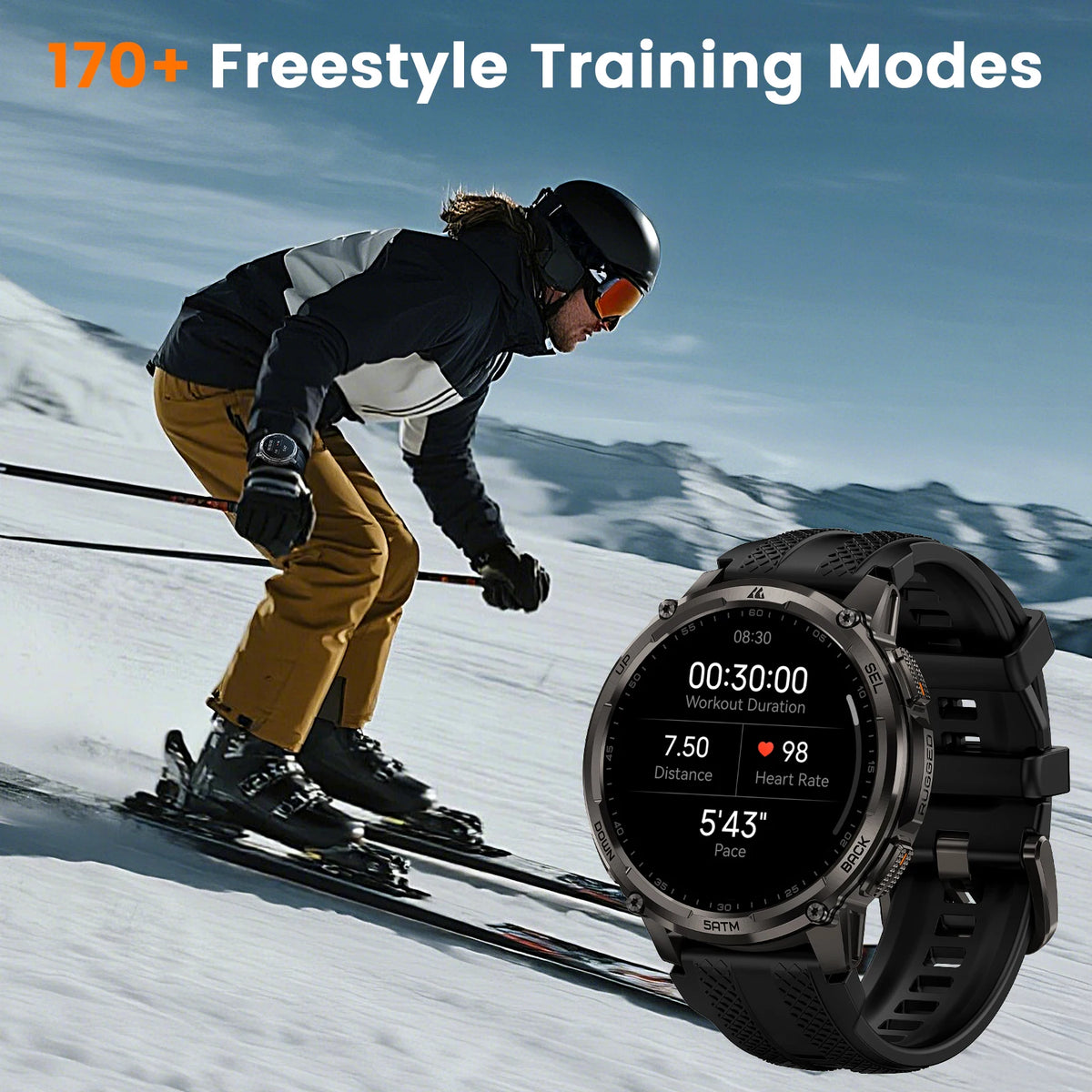 KOSPET TANK T4C smartwatch AMOLED 1,5″ con GPS e torcia