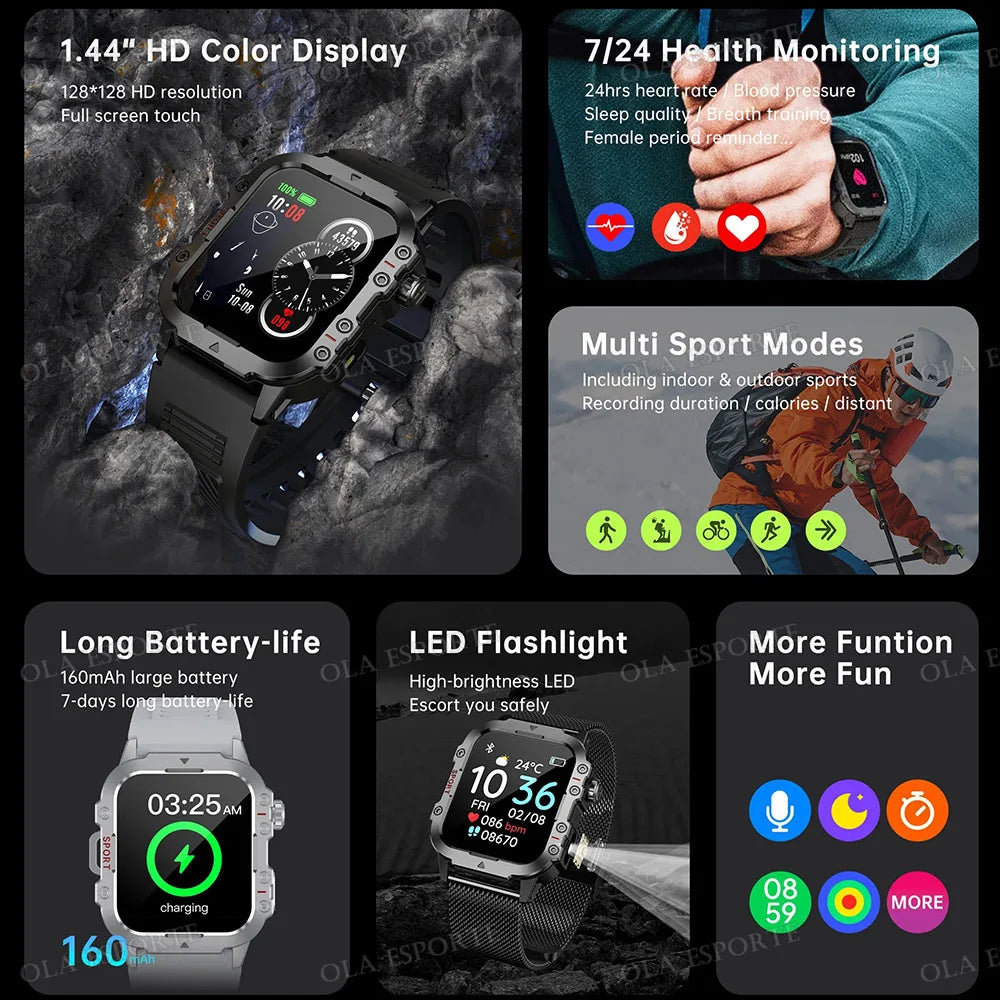 Smartwatch touch con chiamate Bluetooth, varianti 1,44″ e 2,01″
