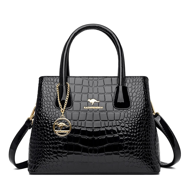 2026 Luxury Designer Handbag Brand Ladies Crocodile Patterned Patent Leather Tote Bag Crossbody Shoulder Bags For Women Bolsos