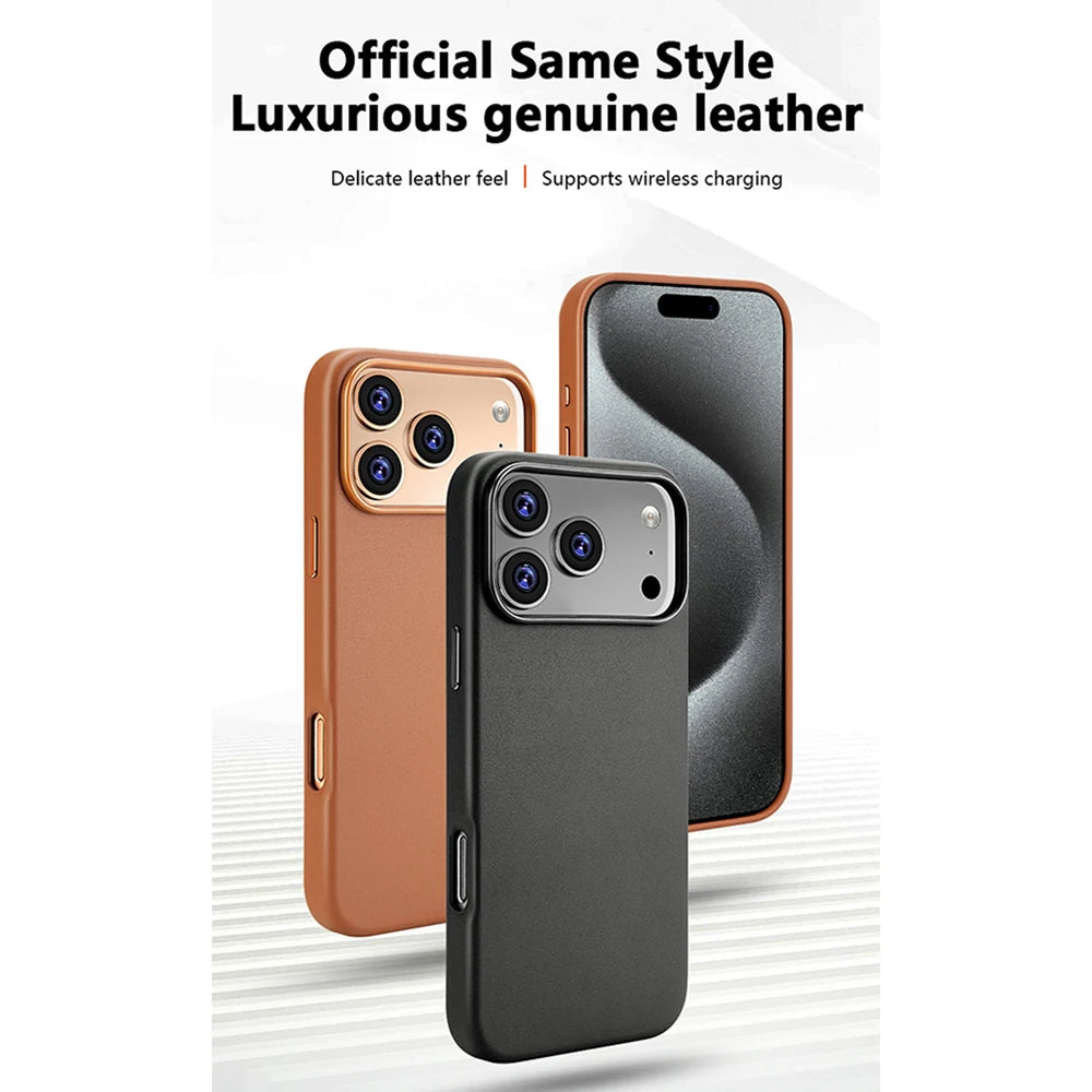 For Magsafe Leather Phone Case For iPhone 18 Pro Max Cover Magnetic Wireless Charging Shockproof Cover Accessories
