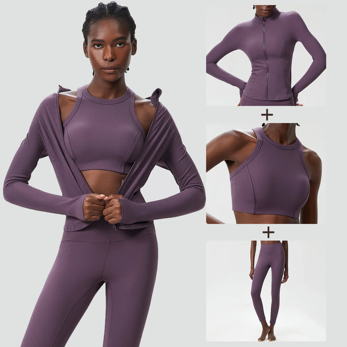 Ensemble yoga femme, 3 pièces