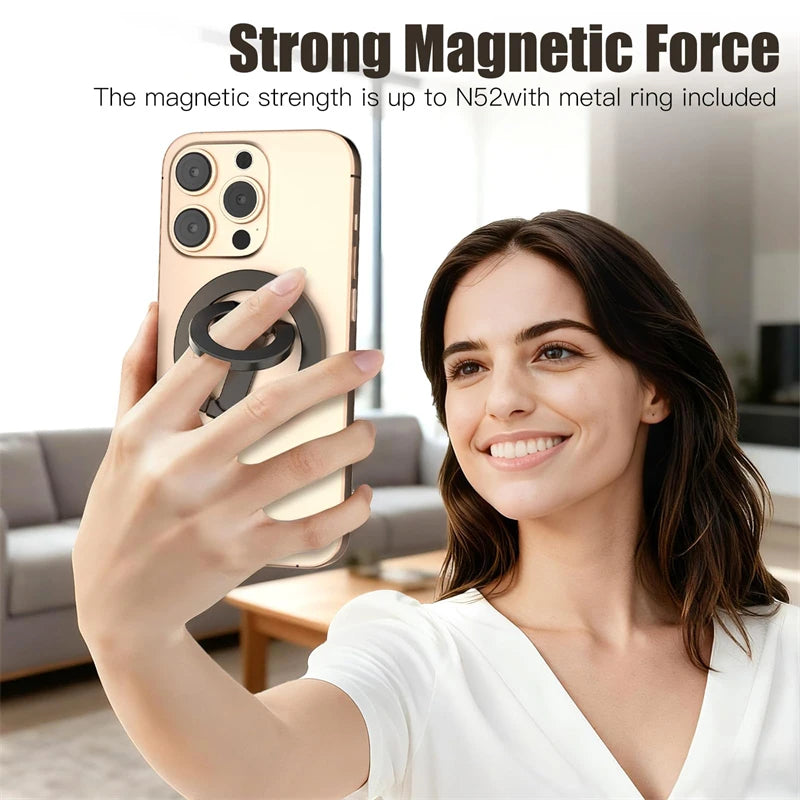 Magnet Phone Stand Grip Compatible with Car Mount For MagSafe [Double-Sided Super Magnetic] for iPhone 17/16/15/14/13 Pro Plus