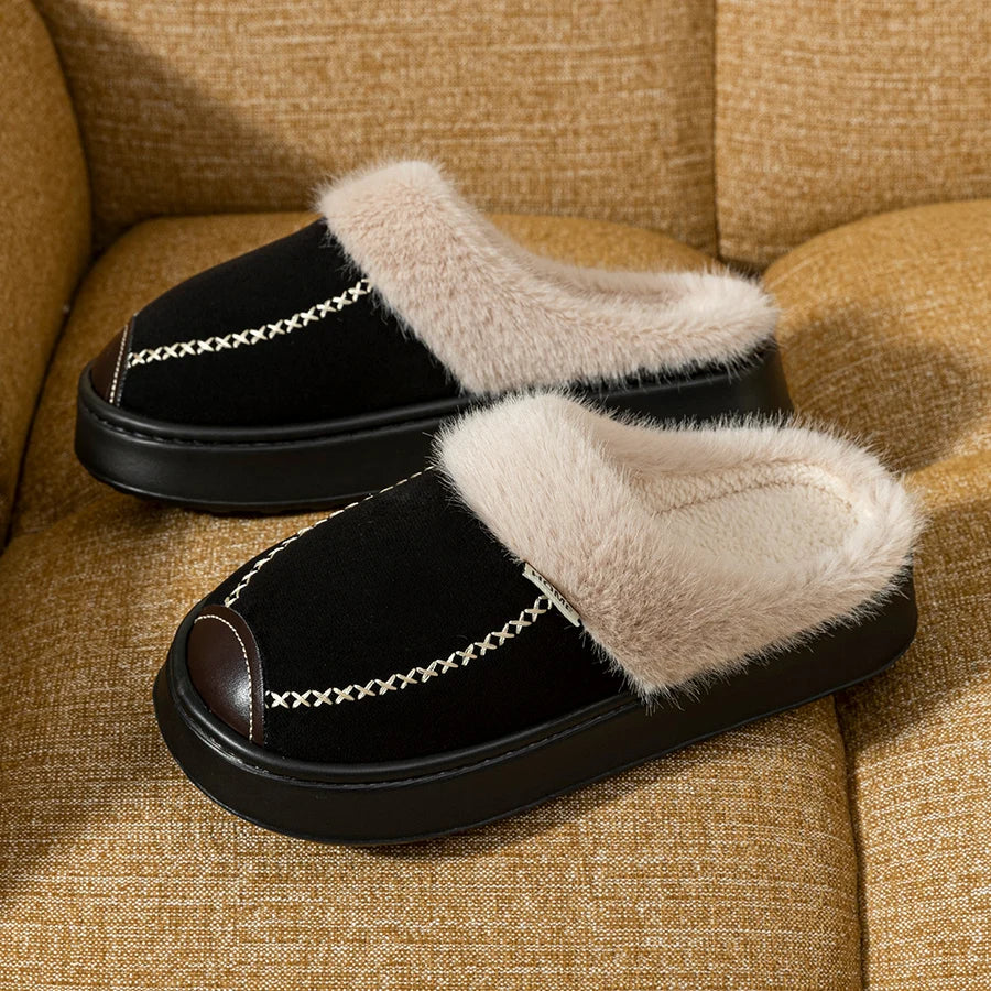 Chaussons d’hiver tendance pour femme, doux, à semelle épaisse, chauds, confortables, respirants, antidérapants, pour l’intérieur et l’extérieur, chaussures d’intérieur décontractées pour couples