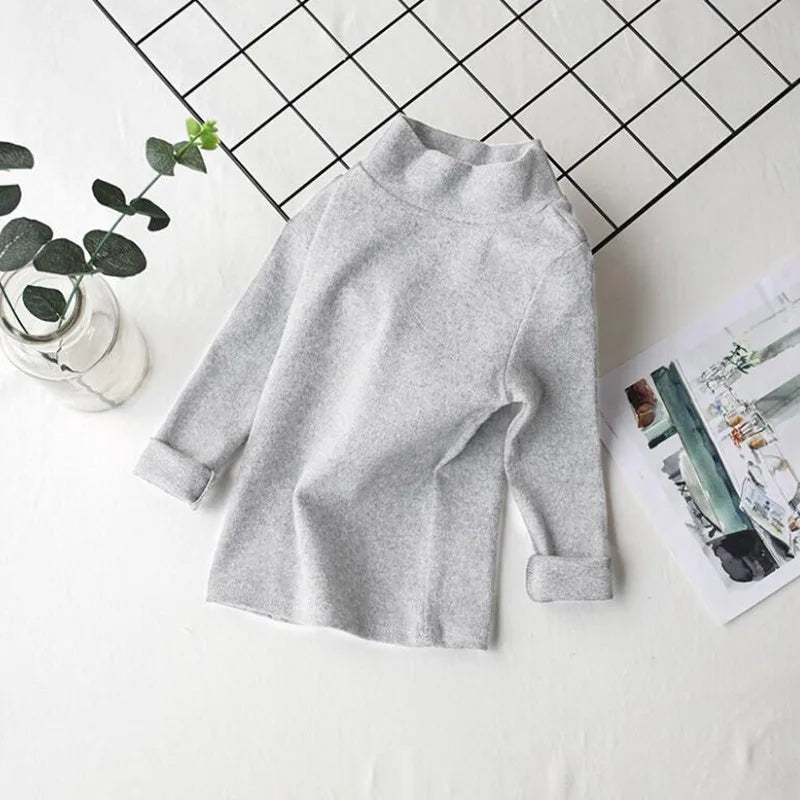 Kids’ Cotton Long-Sleeve Turtleneck Top