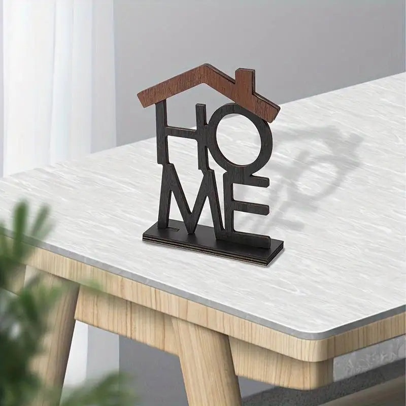 Adorno creativo de madera para el hogar, para mesa de centro del salón, armario, escritorio, pequeña decoración en forma de casa, regalo de cumpleaños o para estrenar casa