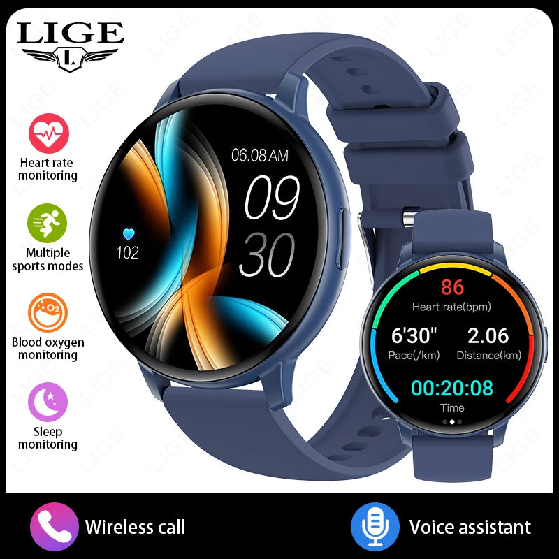 LIGE Bluetooth Calling Smartwatch with Customizable Dial