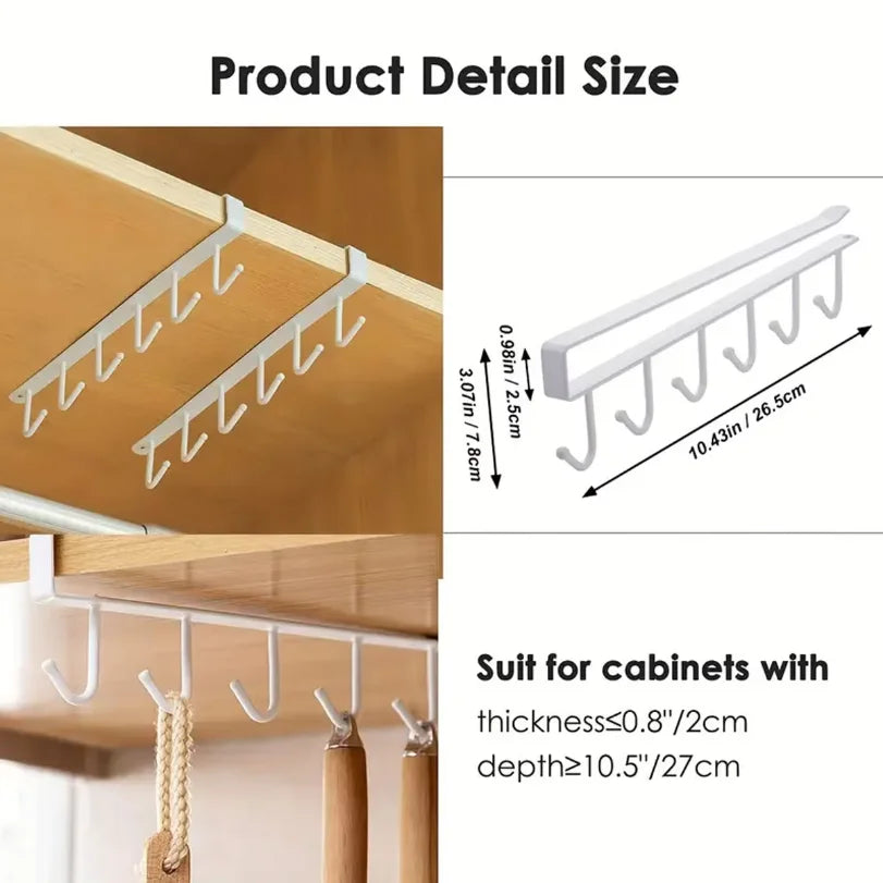 Metal Hook Rack for Keys and Accessories