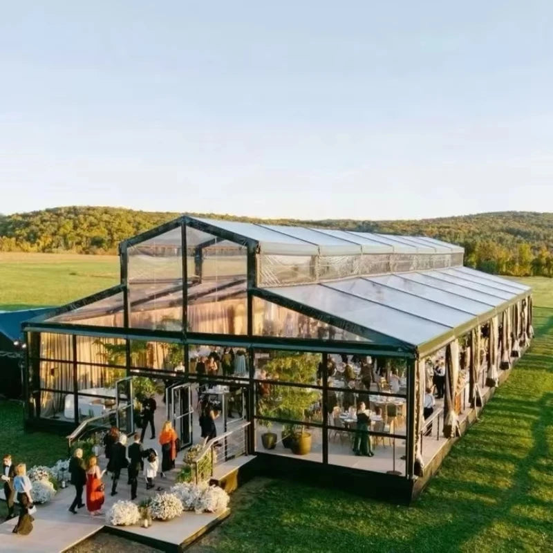 Custom Aluminum Frame Wedding Tent Luxury Transparent Event Pavilion For Hotel Resort Outdoor Venue Party Exhibition Rental