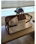 Large Capacity Travel Casual Tote Bag Women Luxury Leather Shoulder Bag Canvas Leather Bucket Handbag Office Fashion Bag