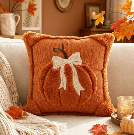 3D Christmas Tree Throw Pillow Covers Faux Plush Embroidered Xmas Tree Pattern Cushion Covers Sofa Couch Home Decor