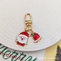 Christmas keychain, Christmas tree, old man, bell, snowflake pendant, metal pendant, small gift, Europe and America.
